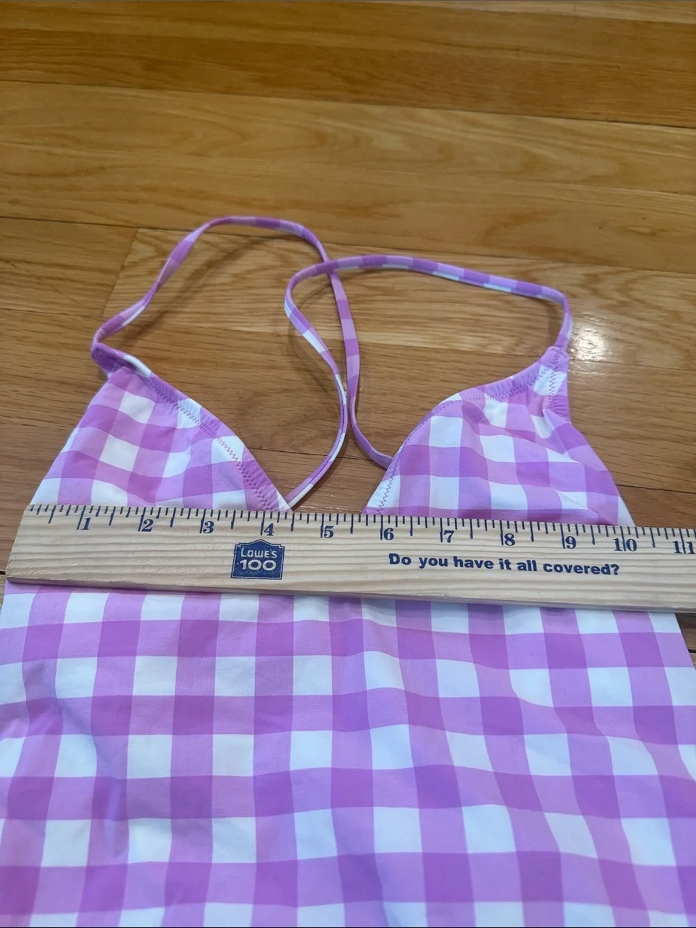 J.Crew one piece lace up back oversized Matte gingham swimsuit size 4.